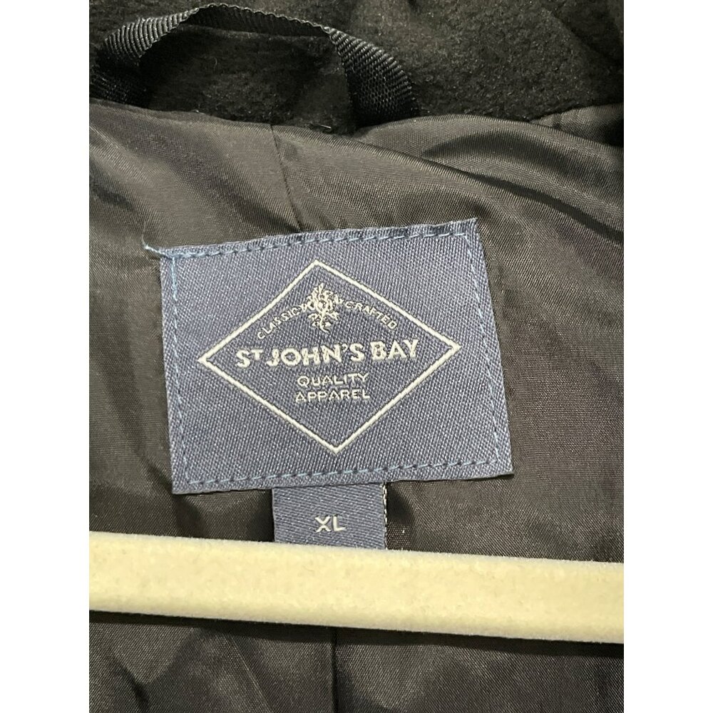 St John's Bay Long Black Quilted Hooded Puffer Winter Coat XL NWOT - Picture 7 of 10